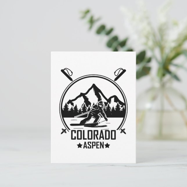 Postal Aspen Colorado Ski (Anverso de pie)