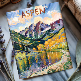 Postal Aspen Colorado Travel Van Gogh Mountain Landscape