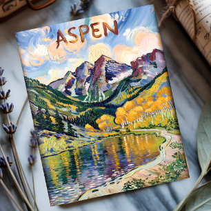 Postal Aspen Colorado Travel Van Gogh Mountain Landscape