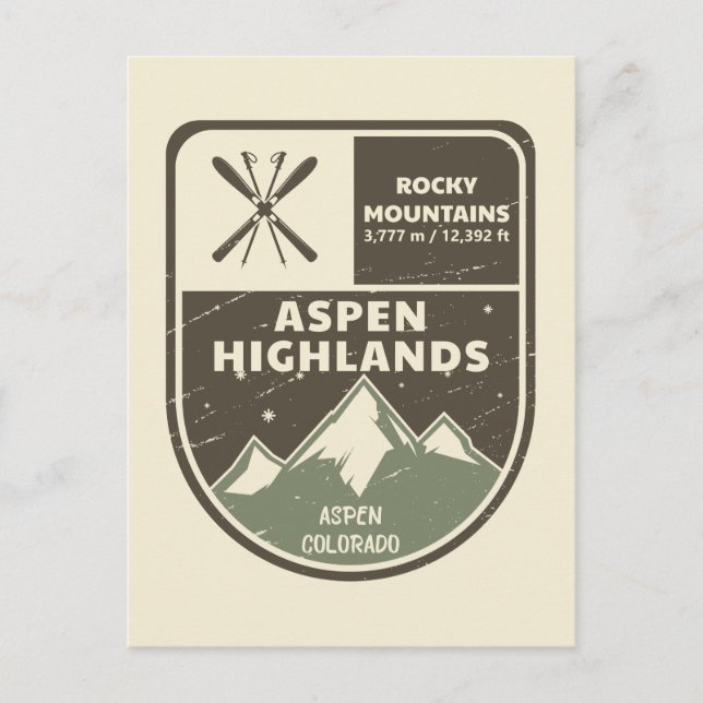 Postal Aspen Highlands Aspen Rocky Mountains Colorado (Anverso)