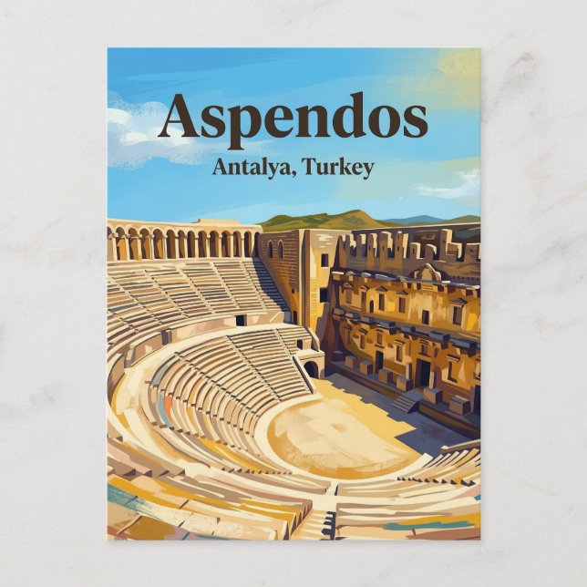 Postal Aspendos Theatre, Serik, Mediterranean (Anverso)