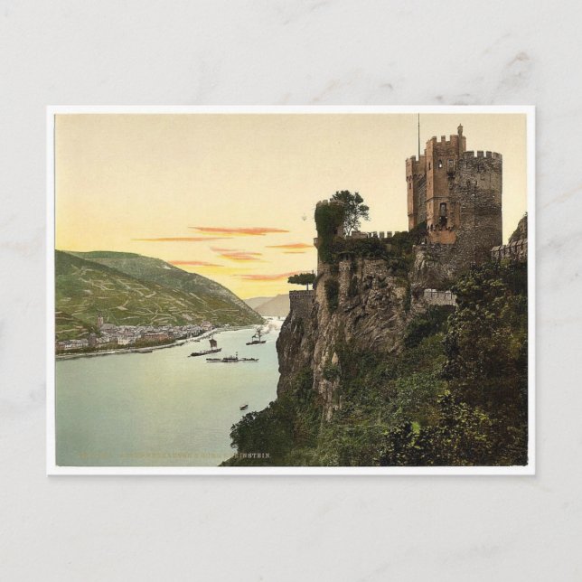 Postal Assmannshausen y Rheinstein, Rin, Alemania (Anverso)