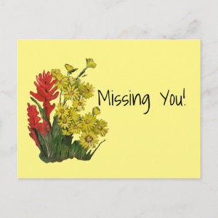 Postal Aster rojo de oro rosado con marihuana