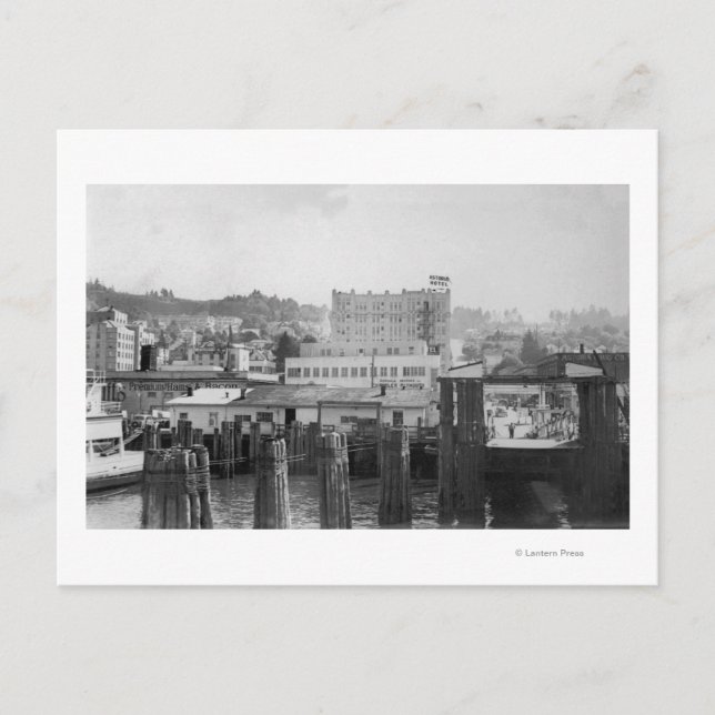 Postal Astoria, escena de Oregón con el salto de ferry (Anverso)