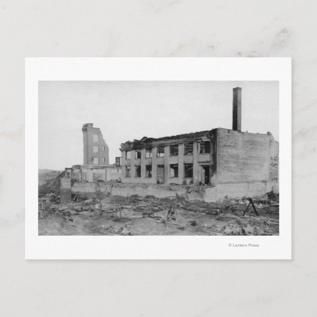 Postal Astoria, Oregon Fire View of Astoria National. Ban (Anverso)