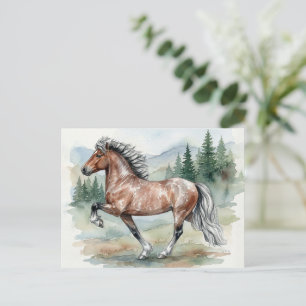 Postal Astrid Tolting caballo islandés acuarela