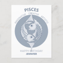 Astrología Pisces Art Nouveau CC0026 Feliz cumplea