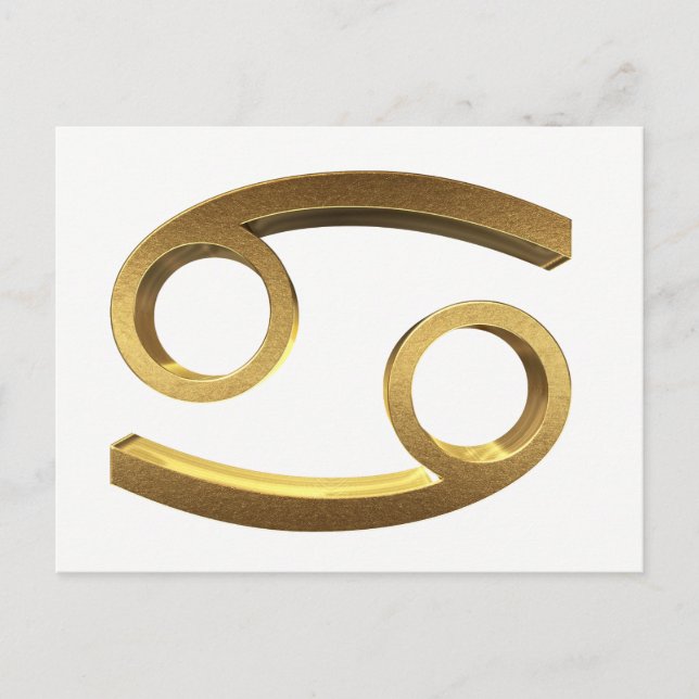 Postal Astrológico Zodiac Rótulos Rótulo Sol Cáncer de or (Anverso)