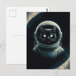 Postal Astronaut Galaxia Planeta Espacio Gato Gatito Mini