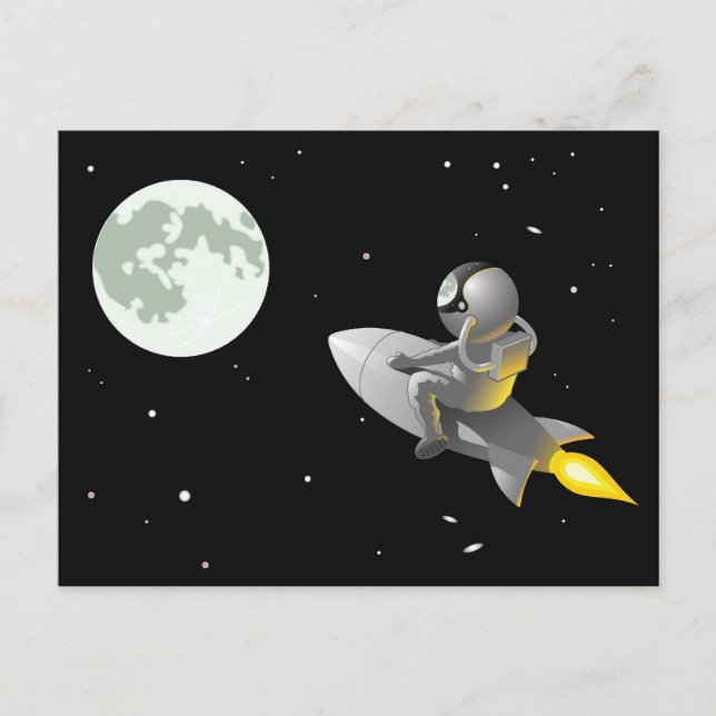 Postal Astronauta A La Luna (Anverso)