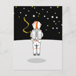 Postal Astronauta atrapado en el espacio