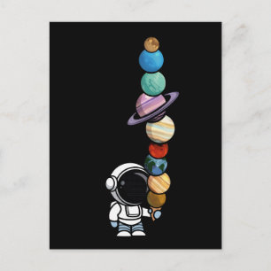 Postal Astronauta con Planet Scoops Helado Interestelar