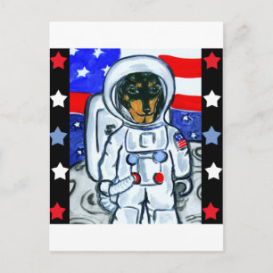Postal Astronauta dachshund