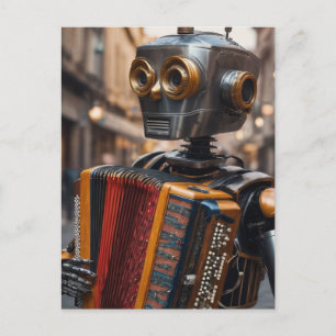 Postal astronauta de acordeón