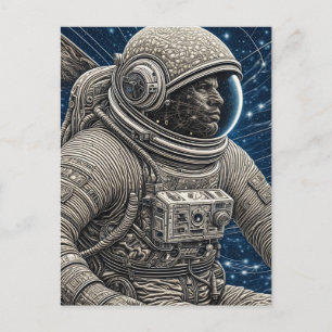 Postal Astronauta de Arte de IA en el Espacio