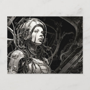 Postal Astronauta de arte espacial de ciencia ficción