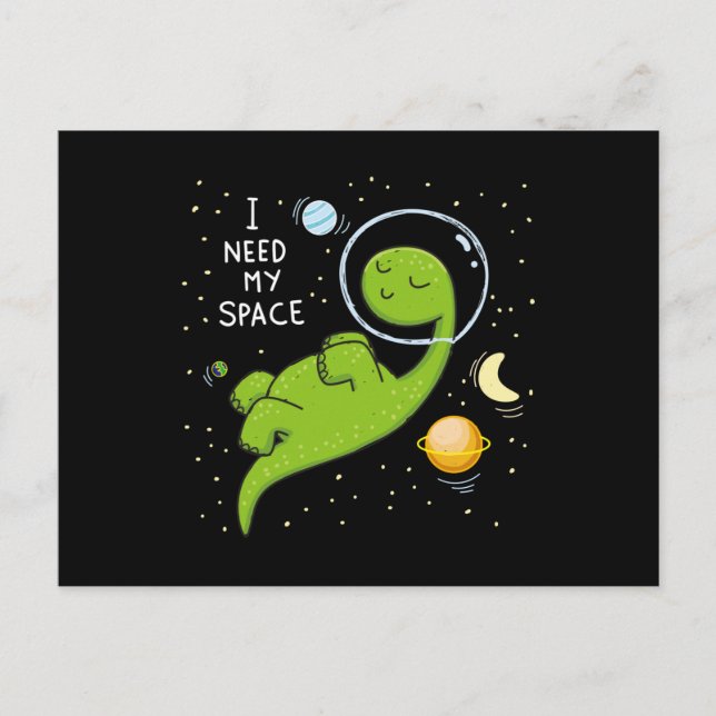 Postal Astronauta de Cute Dino (Anverso)