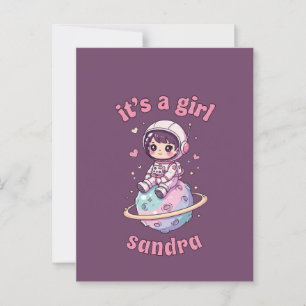 Postal Astronauta de Kawaii es un Chica