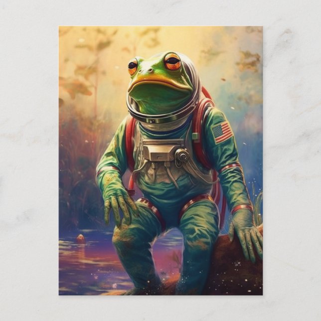 Postal Astronauta de rana (Anverso)