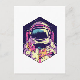 Postal Astronauta divertida PIZZA Personalizado Espacio g