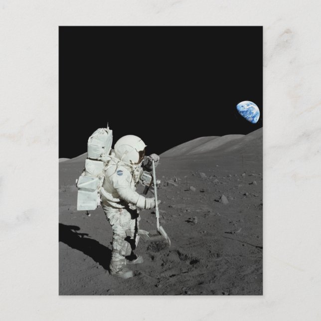 Postal Astronauta en la luna (Anverso)