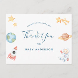 Postal Astronauta espacial Baby Shower Gracias