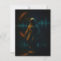 Astronauta flotando en arte de sonido Glitchwave