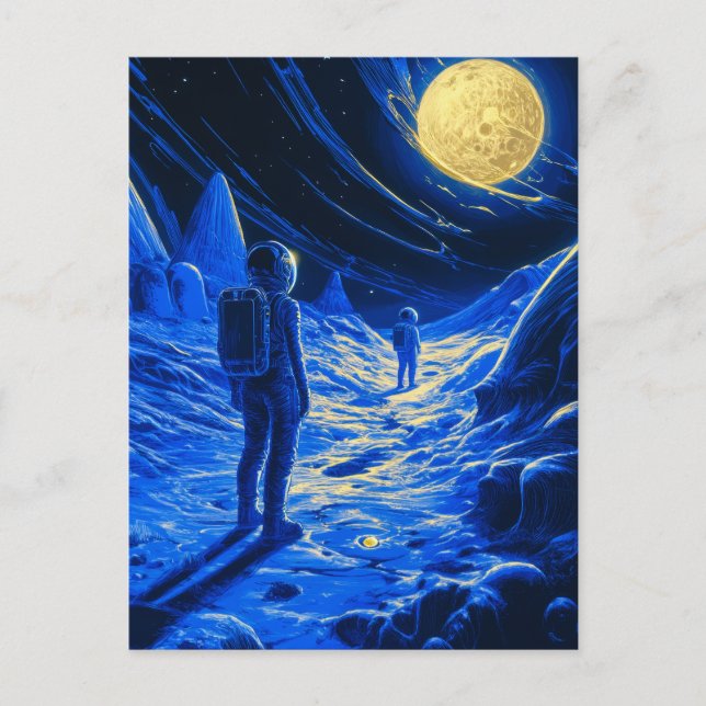 Postal Astronauta mujer (Anverso)