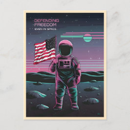 Postal Astronauta patriótica estadounidense de la ola de