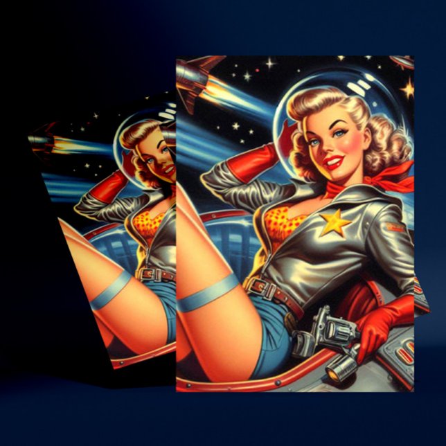 Postal Astronauta Pin up (Subido por el creador)