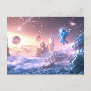 Postal Astronauta saltando