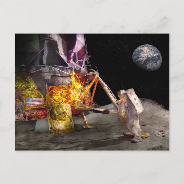 Postal Astronauta - Un pequeño paso (Anverso)