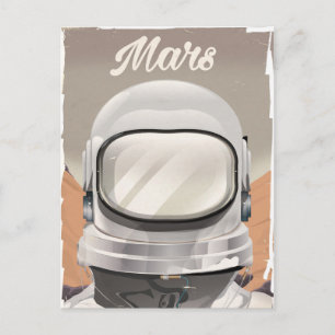 Postal Astronauta Vintage de Marte