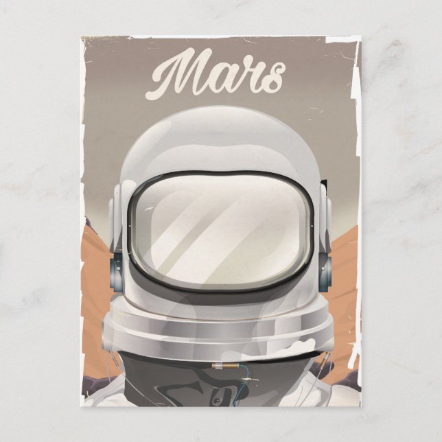 Postal Astronauta Vintage de Marte (Anverso)