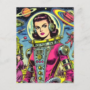 Postal Astronauta vintage Sci-Fi Comics