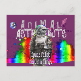 Postal Astronautas animales