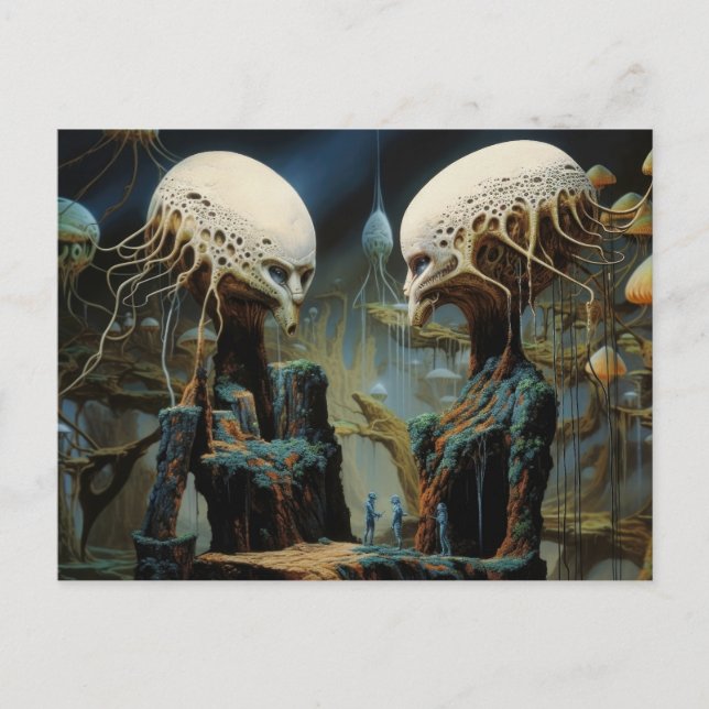 Postal Astronautas perdidos en un paisaje foráneo de ensu (Anverso)