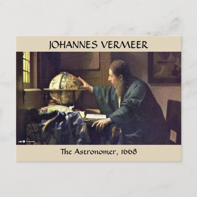 Postal ASTRONOMER, Johannes Vermeer, 1668 (Anverso)