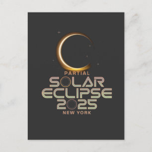 Postal Astronomía de 2025 con eclipse solar parcial