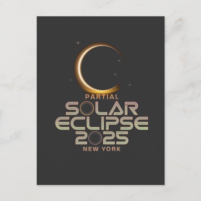 Postal Astronomía de 2025 con eclipse solar parcial (Anverso)