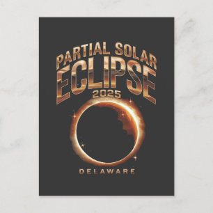 Postal Astronomía de 2025 con eclipse solar parcial