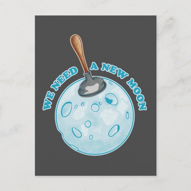 Postal Astronomía divertida de luna nueva (Anverso)