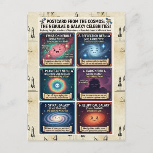 Postal Astronomía Nebulosa Galaxia Espacio Ciencia Diseño