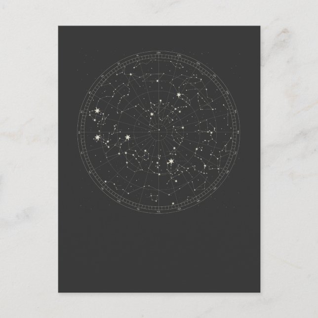 Postal Astronomía Sky Map Stars Horoscope Constellation (Anverso)