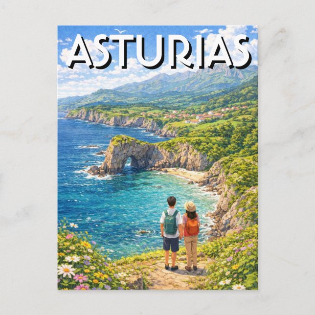 Postal Asturias Viajes España (Anverso)