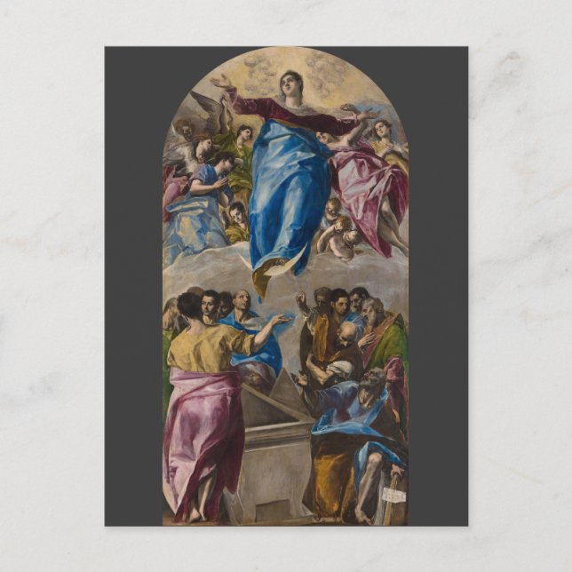 Postal Asumir la Virgen por El Greco (Anverso)