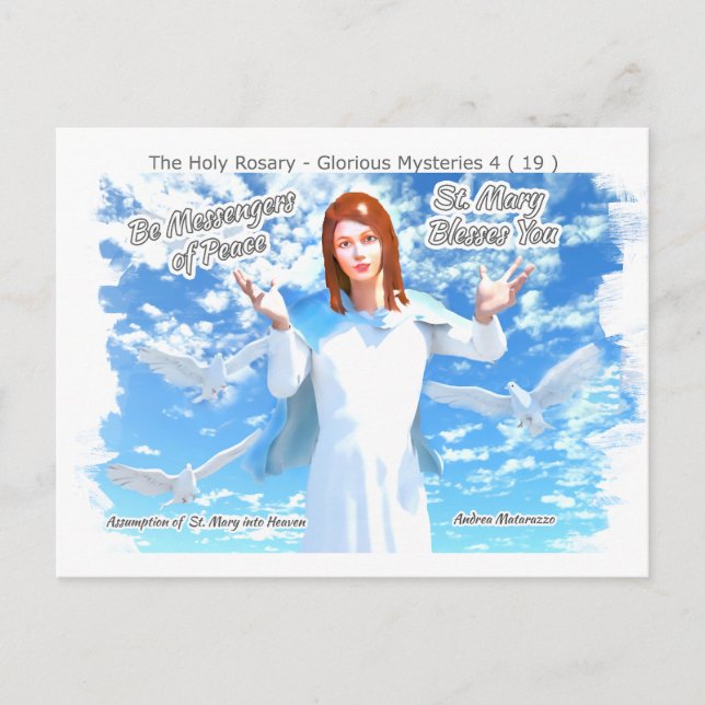 Postal Asunción de Santa María al Cielo (Anverso)