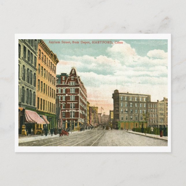 Postal Asylum St., Hartford, CT 1911 (Anverso)