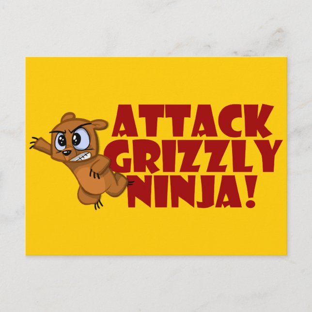 Postal Atacar Grizzly Ninja (Anverso)