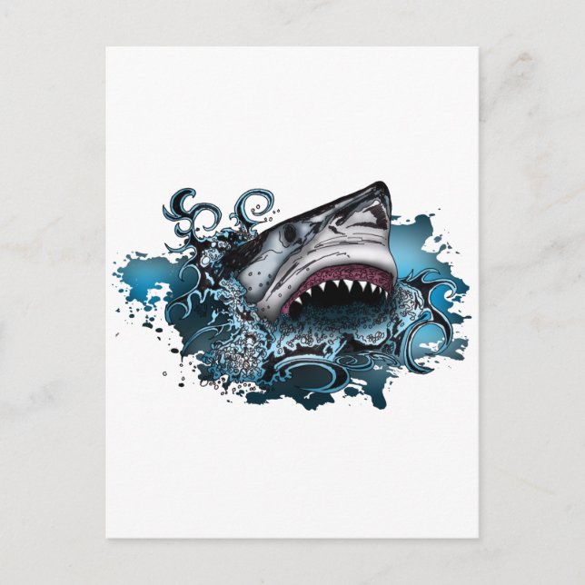 Postal Ataque a tiburones (Anverso)